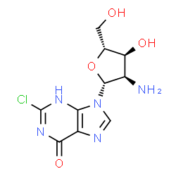 ChemSpider 2D Image | 2'-Amino-2-chloro-2'-deoxyinosine | C10H12ClN5O4