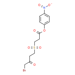 ChemSpider 2D Image | 4-Nitrophenyl 3-[(4-bromo-3-oxobutyl)sulfonyl]propanoate | C13H14BrNO7S