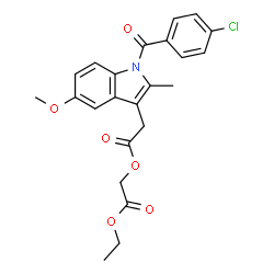 ChemSpider 2D Image | 2-Ethoxy-2-oxoethyl [1-(4-chlorobenzoyl)-5-methoxy-2-methyl-1H-indol-3-yl]acetate | C23H22ClNO6
