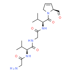 ChemSpider 2D Image | (2S)-2-Formyl-1-(glycyl-L-valylglycyl-L-valyl)-2,5-dihydro-1H-pyrrole | C19H31N5O5