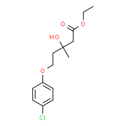 ChemSpider 2D Image | Ethyl 5-(4-chlorophenoxy)-3-hydroxy-3-methylpentanoate | C14H19ClO4