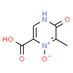 ChemSpider 2D Image | 6-Methyl-5-oxo-4,5-dihydro-2-pyrazinecarboxylic acid 1-oxide | C6H6N2O4