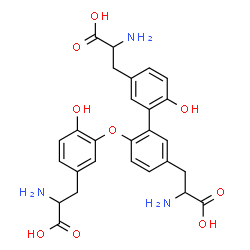 ChemSpider 2D Image | 3,3'-{6-[5-(2-Amino-2-carboxyethyl)-2-hydroxyphenoxy]-6'-hydroxy-3,3'-biphenyldiyl}bis(2-aminopropanoic acid) | C27H29N3O9