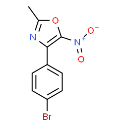ChemSpider 2D Image | 4-(4-Bromophenyl)-2-methyl-5-nitro-1,3-oxazole | C10H7BrN2O3