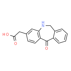 ChemSpider 2D Image | 5,6-dihydro-11-oxodibenz(b,e)azepine-3-acetic acid | C16H13NO3