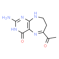 ChemSpider 2D Image | 6-acetyl-2-amino-3,7,8,9-tetrahydropyrimido[4,5-b][1,4]diazepin-4-one | C9H11N5O2