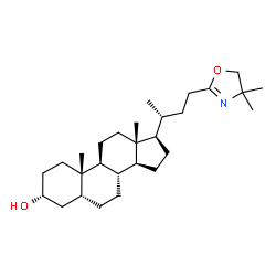 ChemSpider 2D Image | 24-Norcholan-3-ol, 23-(4,5-dihydro-4,4-dimethyl-2-oxazolyl)-, (3alpha,5beta)- | C28H47NO2