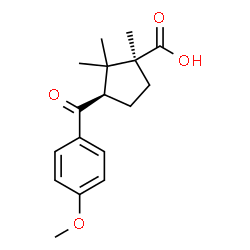 ChemSpider 2D Image | (1S,3R)-3-(4-Methoxybenzoyl)-1,2,2-trimethylcyclopentanecarboxylic acid | C17H22O4