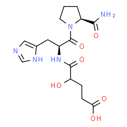 ChemSpider 2D Image | N-(4-Carboxy-2-hydroxybutanoyl)-L-histidyl-L-prolinamide | C16H23N5O6