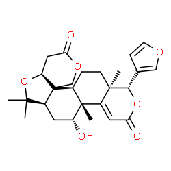 ChemSpider 2D Image | (1R,4bR,5R,6aR,8aS,12bS,14aR)-1-(3-Furyl)-5-hydroxy-4b,7,7,14a-tetramethyl-1,4b,5,6,6a,7,8a,9,12b,13,14,14a-dodecahydro-3H,10H-pyrano[4',3':3,3a][2]benzofuro[5,4-f]isochromene-3,10-dione | C26H32O7