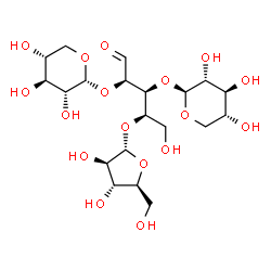 ChemSpider 2D Image | alpha-L-Arabinofuranosyl-(1->4)-[alpha-D-xylopyranosyl-(1->2)]-[beta-D-xylopyranosyl-(1->3)]-D-xylose | C20H34O17