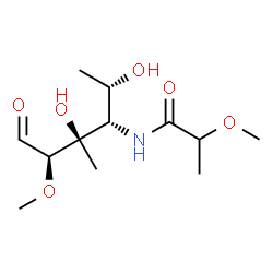 ChemSpider 2D Image | 4,6-Dideoxy-4-[(2-methoxypropanoyl)amino]-3-C-methyl-2-O-methyl-L-mannose | C12H23NO6
