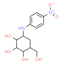 ChemSpider 2D Image | 4-(Hydroxymethyl)-6-[(4-nitrophenyl)amino]-1,2,3-cyclohexanetriol | C13H18N2O6