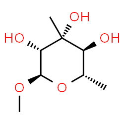 ChemSpider 2D Image | Methyl 6-deoxy-3-C-methyl-alpha-L-mannopyranoside | C8H16O5