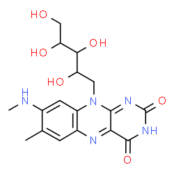 ChemSpider 2D Image | 1-Deoxy-1-[7-methyl-8-(methylamino)-2,4-dioxo-3,4-dihydrobenzo[g]pteridin-10(2H)-yl]pentitol | C17H21N5O6