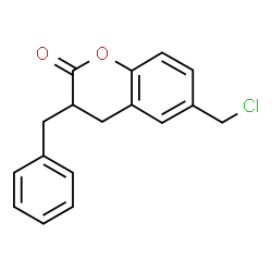 ChemSpider 2D Image | 3-Benzyl-6-(chloromethyl)-2-chromanone | C17H15ClO2