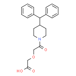 ChemSpider 2D Image | {2-[4-(Diphenylmethyl)-1-piperidinyl]-2-oxoethoxy}acetic acid | C22H25NO4
