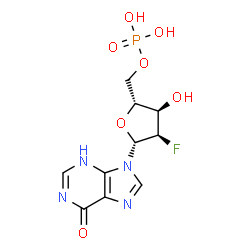 ChemSpider 2D Image | 2'-Deoxy-2'-fluoroinosine 5'-(dihydrogen phosphate) | C10H12FN4O7P