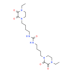ChemSpider 2D Image | 1,3-Bis[4-(4-ethyl-2,3-dioxo-1-piperazinyl)butyl]urea | C21H36N6O5