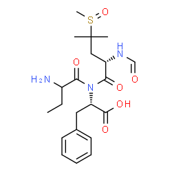 ChemSpider 2D Image | N-Formyl-4-(methylsulfinyl)-L-leucyl-N-(2-aminobutanoyl)-L-phenylalanine | C21H31N3O6S