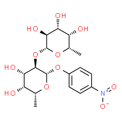 ChemSpider 2D Image | 4-Nitrophenyl 6-deoxy-2-O-(6-deoxy-beta-L-galactopyranosyl)-beta-D-galactopyranoside | C18H25NO11