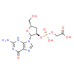 ChemSpider 2D Image | 2'-O-[(Carboxymethoxy)(hydroxy)phosphoryl]-3'-deoxyguanosine | C12H16N5O9P