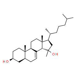 ChemSpider 2D Image | (3beta,5alpha,14beta)-15-Methylcholest-7-ene-3,15-diol | C28H48O2