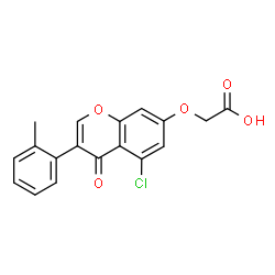 ChemSpider 2D Image | {[5-Chloro-3-(2-methylphenyl)-4-oxo-4H-chromen-7-yl]oxy}acetic acid | C18H13ClO5