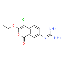 ChemSpider 2D Image | 2-(4-Chloro-3-ethoxy-1-oxo-1H-isochromen-7-yl)guanidine | C12H12ClN3O3