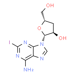 ChemSpider 2D Image | 3'-Deoxy-2-iodoadenosine | C10H12IN5O3