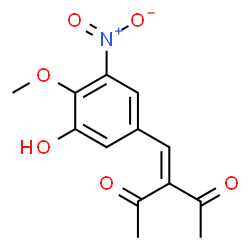 ChemSpider 2D Image | 3-(3-Hydroxy-4-methoxy-5-nitrobenzylidene)-2,4-pentanedione | C13H13NO6