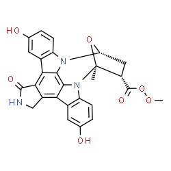 ChemSpider 2D Image | Methyl (15S,16S,18R)-10,23-dihydroxy-15-methyl-3-oxo-28-oxa-4,14,19-triazaoctacyclo[12.11.2.1~15,18~.0~2,6~.0~7,27~.0~8,13~.0~19,26~.0~20,25~]octacosa-1,6,8,10,12,20,22,24,26-nonaene-16-carboperoxoate | C27H21N3O7