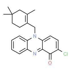 ChemSpider 2D Image | 2-Chloro-5-[(2,4,4-trimethyl-1-cyclohexen-1-yl)methyl]-1(5H)-phenazinone | C22H23ClN2O
