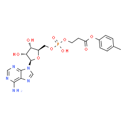 ChemSpider 2D Image | 5'-O-{Hydroxy[3-(4-methylphenoxy)-3-oxopropoxy]phosphoryl}adenosine | C20H24N5O9P