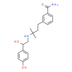 ChemSpider 2D Image | 3-(3-{[2-Hydroxy-2-(4-hydroxyphenyl)ethyl]amino}-3-methylbutyl)benzamide | C20H26N2O3