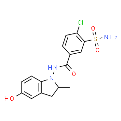 ChemSpider 2D Image | 4-Chloro-N-(5-hydroxy-2-methyl-2,3-dihydro-1H-indol-1-yl)-3-sulfamoylbenzamide | C16H16ClN3O4S