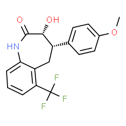 ChemSpider 2D Image | (3R,4S)-3-Hydroxy-4-(4-methoxyphenyl)-6-(trifluoromethyl)-1,3,4,5-tetrahydro-2H-1-benzazepin-2-one | C18H16F3NO3
