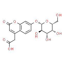 ChemSpider 2D Image | [7-(beta-D-Galactopyranosyloxy)-2-oxo-2H-chromen-4-yl]acetic acid | C17H18O10