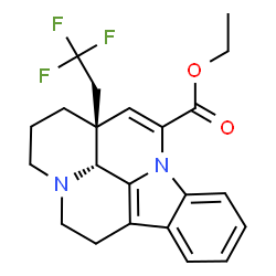 ChemSpider 2D Image | Ethyl 21,21,21-trifluoroeburnamenine-14-carboxylate | C22H23F3N2O2