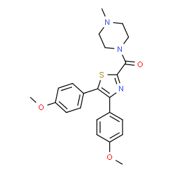 ChemSpider 2D Image | [4,5-bis(4-methoxyphenyl)-2-thiazolyl]-(4-methyl-1-piperazinyl)methanone | C23H25N3O3S