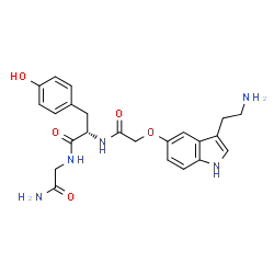 ChemSpider 2D Image | N-({[3-(2-Aminoethyl)-1H-indol-5-yl]oxy}acetyl)-L-tyrosylglycinamide | C23H27N5O5