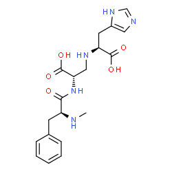 ChemSpider 2D Image | N-Methyl-L-phenylalanyl-3-{[(1S)-1-carboxy-2-(1H-imidazol-5-yl)ethyl]amino}-L-alanine | C19H25N5O5