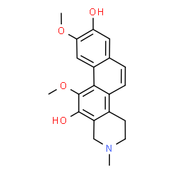ChemSpider 2D Image | 1,2,3,4-Tetrahydro-9,11-dimethoxy-2-methylnaphth[2,1-f]isoquinoline-8,12-diol | C20H21NO4