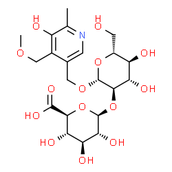 ChemSpider 2D Image | [5-Hydroxy-4-(methoxymethyl)-6-methyl-3-pyridinyl]methyl 2-O-beta-D-glucopyranuronosyl-beta-D-glucopyranoside | C21H31NO14