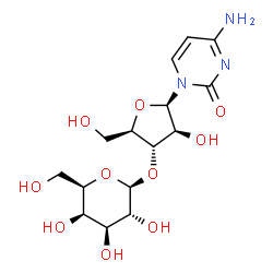 ChemSpider 2D Image | 2(1H)-Pyrimidinone, 4-amino-1-(3-O-beta-D-galactopyranosyl-beta-D-arabinofuranosyl)- | C15H23N3O10