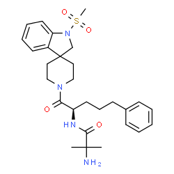 ChemSpider 2D Image | 1'-(2-Methylalanyl-5-phenyl-D-norvalyl)-1-(methylsulfonyl)-1,2-dihydrospiro[indole-3,4'-piperidine] | C28H38N4O4S