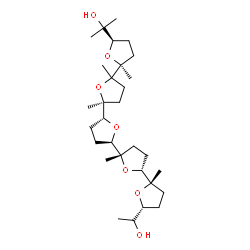 ChemSpider 2D Image | 2-{(2S,2''R,2'''S,2''''S,5R,5'S,5''R,5'''R,5''''R)-5''''-[(1S)-1-Hydroxyethyl]-2,2',2''',2'''',5'-pentamethylicosahydro-2,2':5',2'':5'',2''':5''',2''''-quinquefuran-5-yl}-2-propanol | C30H52O7