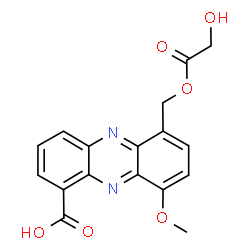 ChemSpider 2D Image | 6-[(Glycoloyloxy)methyl]-9-methoxy-1-phenazinecarboxylic acid | C17H14N2O6