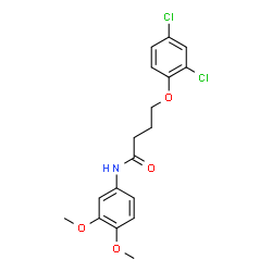 ChemSpider 2D Image | 4-(2,4-Dichlorophenoxy)-N-(3,4-dimethoxyphenyl)butanamide | C18H19Cl2NO4