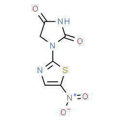 ChemSpider 2D Image | 1-(5-Nitro-1,3-thiazol-2-yl)-2,4-imidazolidinedione | C6H4N4O4S
